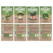 Load image into Gallery viewer, Organic Leafy Greens Seed Assortment - 7 Pack
